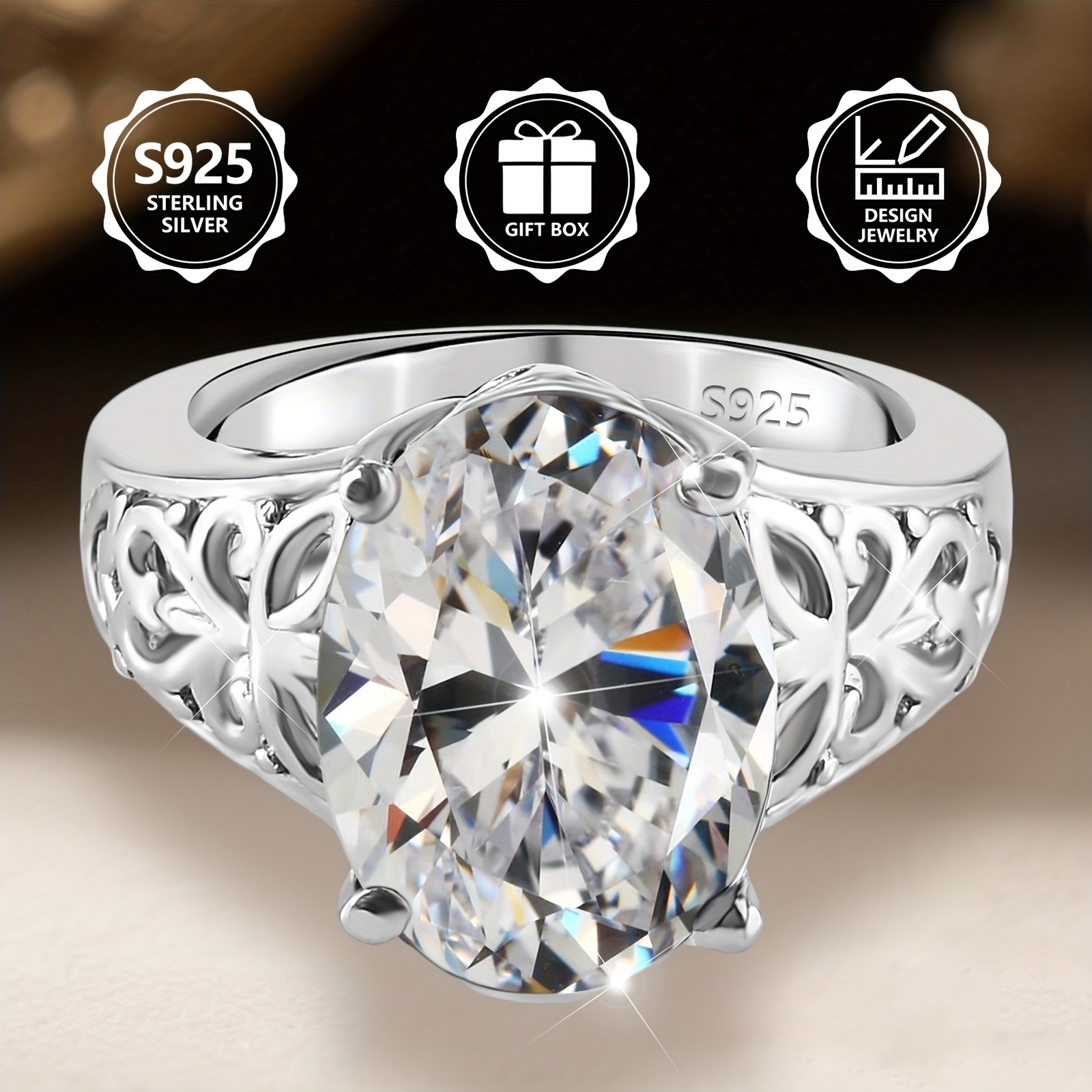 925 Silver Butterfly Ring with Zirconia - Ideal Gift for Her